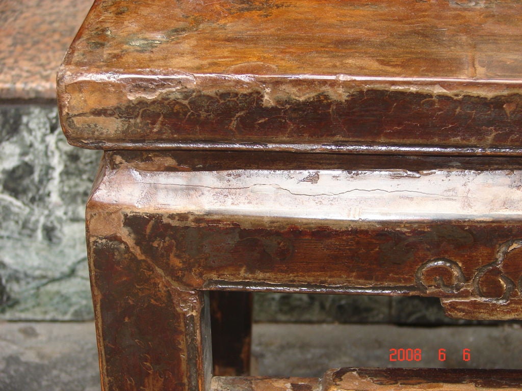 Joinery Antique distressed stools / end tables traces of lacquer