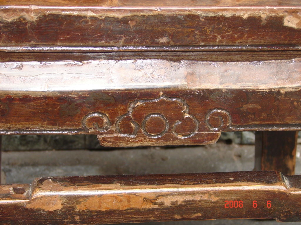 20th Century Antique distressed stools / end tables traces of lacquer