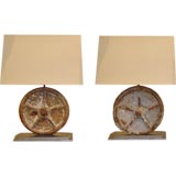 Pair of Round Iron Lamps