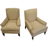 Pair of Napolean III Upholstered Armchairs