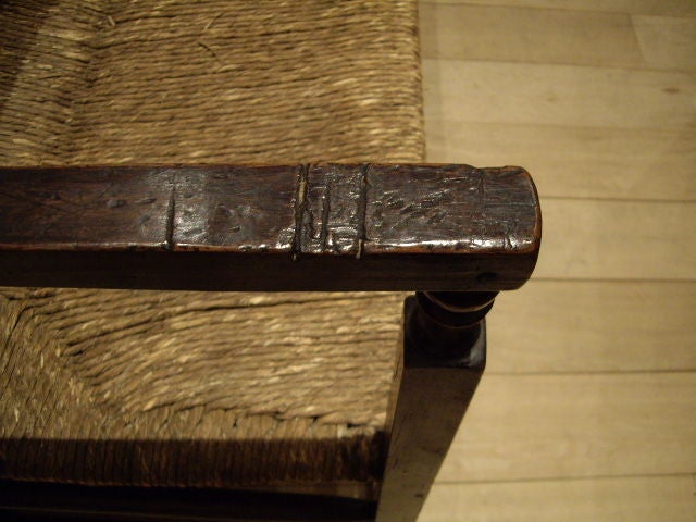 18th Century and Earlier Provincial 18th Century Rush Seat Bench
