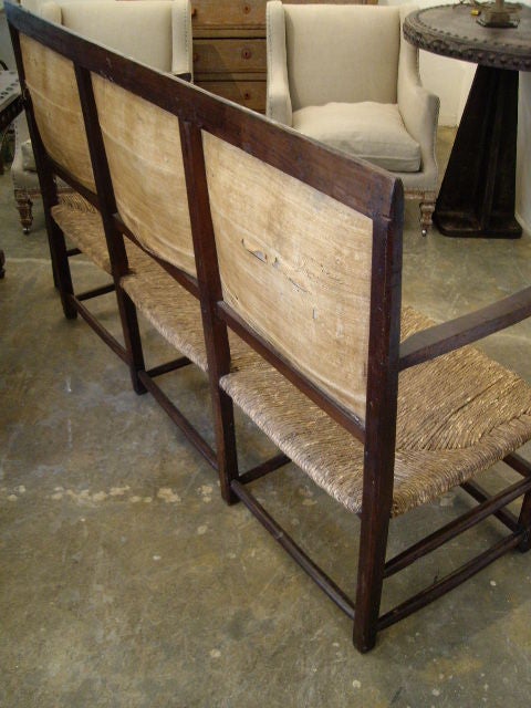 Provincial 18th Century Rush Seat Bench 1