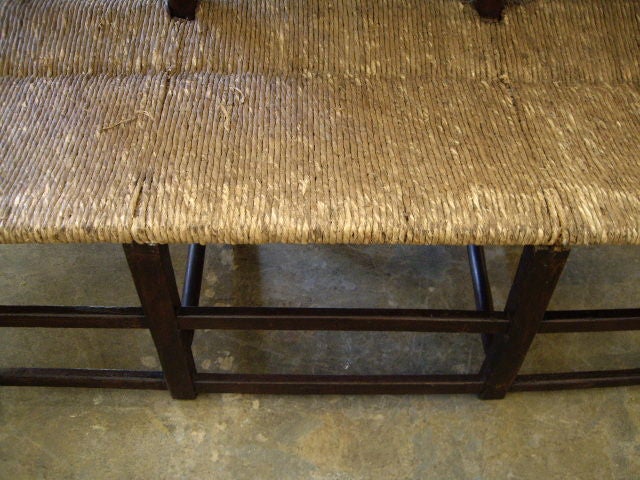 Provincial 18th Century Rush Seat Bench 2