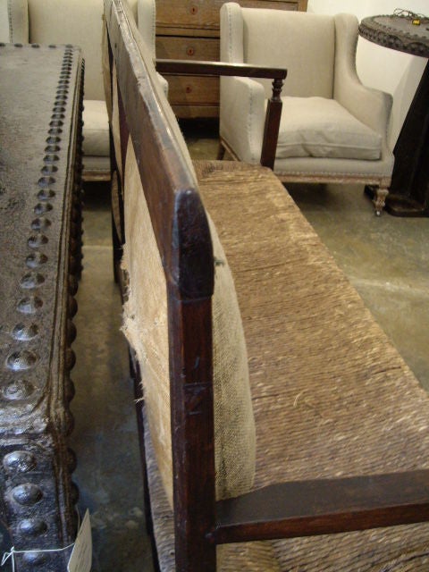 Provincial 18th Century Rush Seat Bench 4