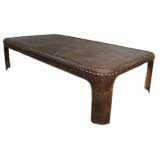 Large Riveted Iron Coffee Table