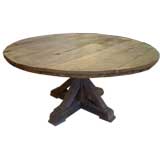 Round Belgian Oak Dining Table