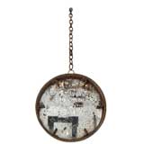 Antique Round Iron Mirror