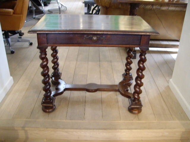 Walnut 18th Century Table with Barley Twist Legs