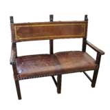 Italian Leather Bench
