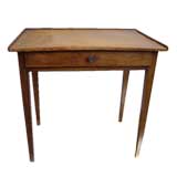 Walnut Side Table with Leather Top