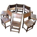 Set of Eight Leather Dining Chairs