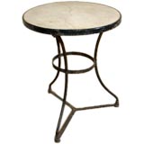 Round Iron and Stone Cafe Table