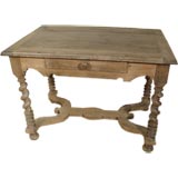 Bleached Walnut Table with Barley Twist Legs