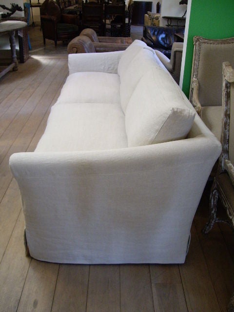 Linen Slip Covered Sofa 1