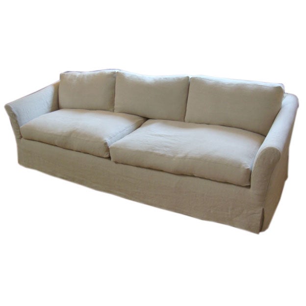 Linen Slip Covered Sofa