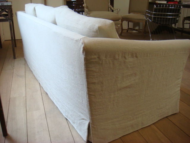 20th Century Linen Slip Covered Sofa