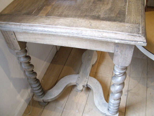 Bleached Walnut Table with Barley Twist Legs