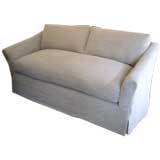 Linen Slip Covered Two Seat Sofa