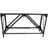 Oak and Iron Console Table