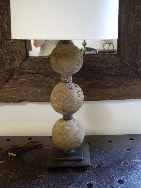 Iron & Stacked Ball Lamp