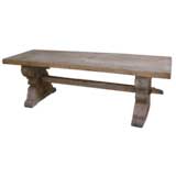 Antique Oak Table with Trestle Base