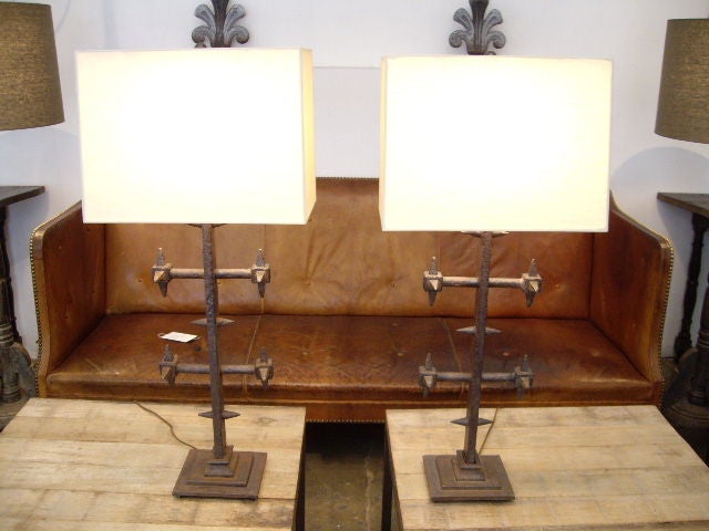 Pair of Iron Lamps