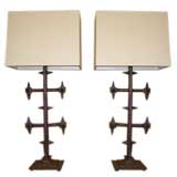Pair of Iron Lamps