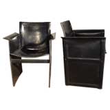 Pair of Black Leather Chairs