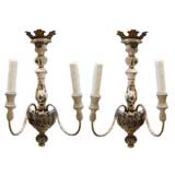 Pair of Wood and Iron Sconces