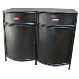 Used Metal Cabinet with Leather Pulls
