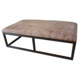 Leather and Iron Coffee Table
