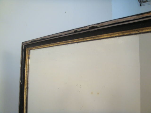 Ebonized and Gilt Wood Framed Mirror