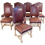 Set of 8 Leather Dining Chairs