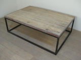 wood and iron coffee table