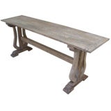 oak lyre console