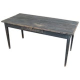 Antique black 19th century desk with drawer