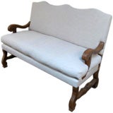 upholstered walnut bench