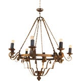 large 8 light wrought iron chandelier