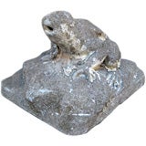 Vintage cast stone frog fountain