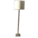 iron floor lamp with linen shade