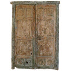 Antique carved and painted doors