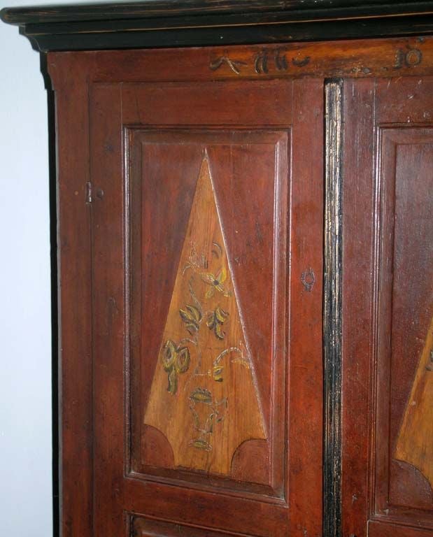 Wedding Cabinet Dated with Original Paint In Excellent Condition In Los Angeles, CA