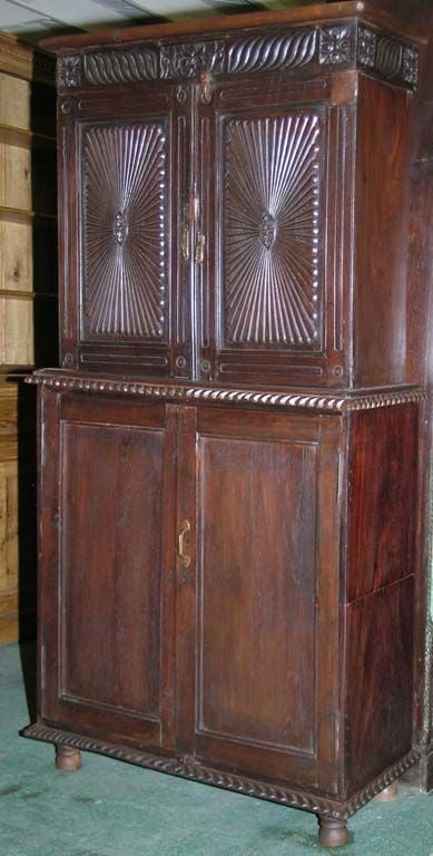 British Colonial Hutch, Buffet in two Parts