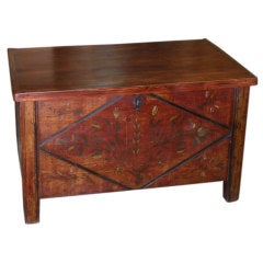 Painted Hope Chest circa 1855 with Original Paint 9