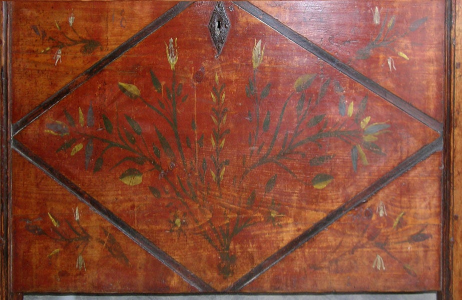 Latvian Painted Hope Chest circa 1855 with Original Paint