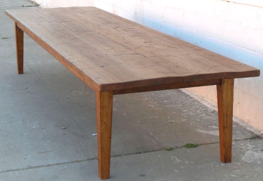 Country Conference Table in Reclaimed Pine, Custom Made by Petersen Antiques For Sale