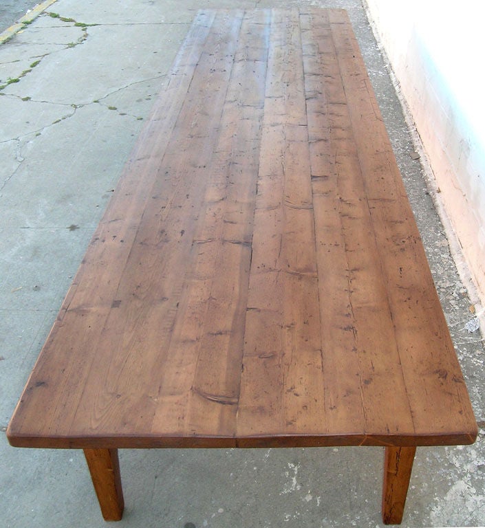 Contemporary Conference Table in Reclaimed Pine, Custom Made by Petersen Antiques For Sale