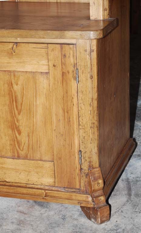 Turned Antique Step-Back Hutch Cupboard