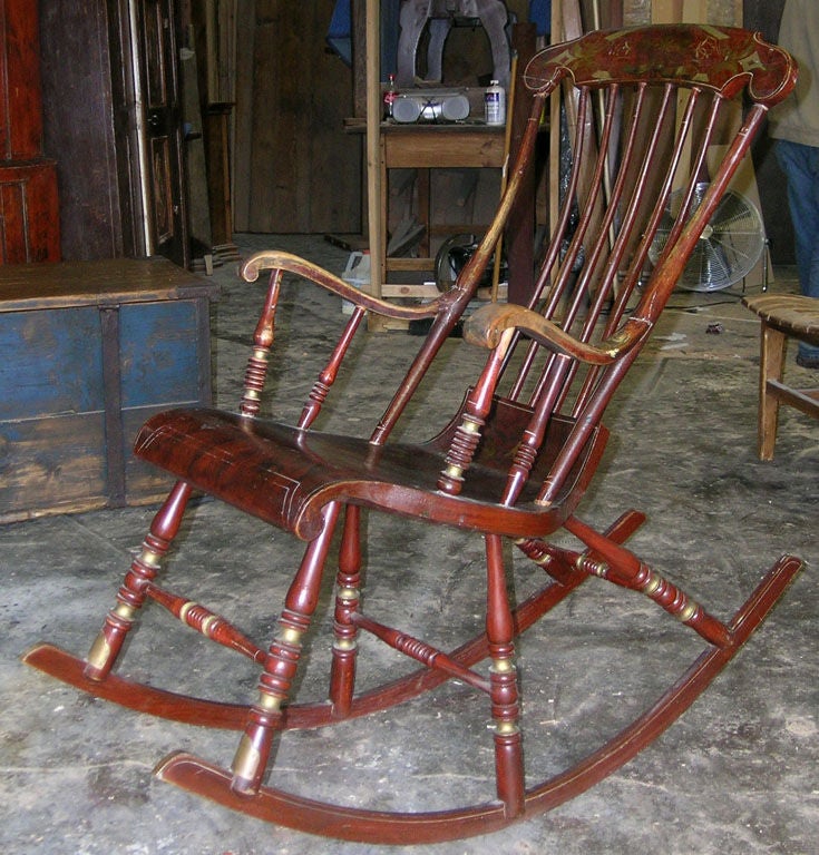 19th Century Swedish 6 Legged Rocking Chair