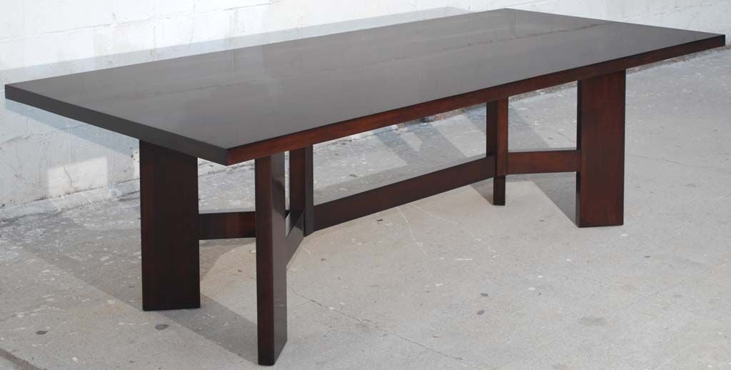 Dining table in contemporary design, made from 8/4 solid walnut with beautiful satin finish.

Because each table is bench-made in our own Los Angeles workshop you can influence all aspects of design, including size, wood specie and finish. We use